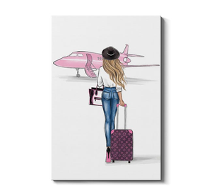 Pink Airplane Blonde Girl