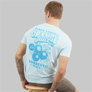 Tokyo Laundry Mens Men's Orange Juice T-Shirt Delicate Blue