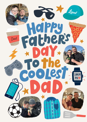 Happy Father's Day To The Coolest Dad Photo Upload Card