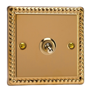Ellis &amp; Co 1-Gang 10A Toggle Switch Georgian Brass