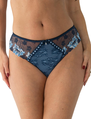 Pour Moi Sofia Lace Embroidered Brief - Dusk/Blue