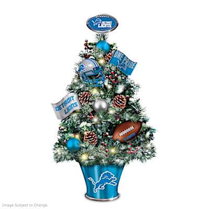 Detroit Lions Tabletop Tree