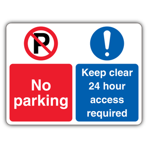 No Parking Keep Clear 24 Hr Access Requi 300 x 225 mm - RA2 Reflective 3mm Alumin