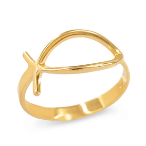 Gold Christian Ichthus Ring (Available in Yellow/Rose/White Gold)