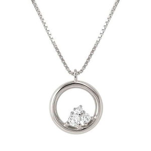 Dream Beats Silver Open Circle Zirconia Necklace