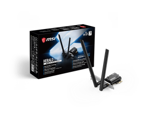 MSI HERALD BE6500 WiFi 7 PCIe Wireless Adapter Card with Bluetooth 5.4 and 5.8Gbps Speeds