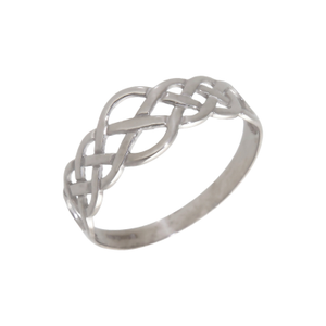 Pre-Owned 9ct White Gold Woven Celtic Design Dress Ring
