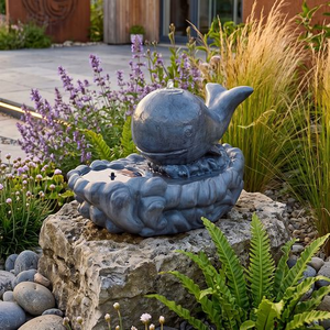 Solar Whale Garden Water Feature