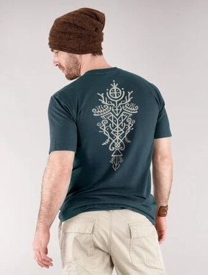 'T-shirt manches courtes imprimé "Gungnir", Bleu foncé'