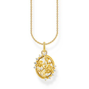 Gold Plated Victorian Rose Medallion Necklace