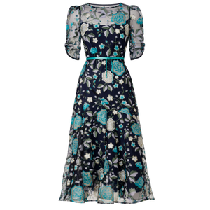Cardelina Dress In Navy Aqua (L)