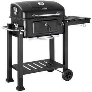 Barbecue a carbonella Florian con 2 ruote, vaschetta per il carbone regolabile