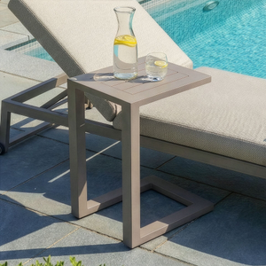 Maze - Outdoor Fabric Aluminium Side Table - Café