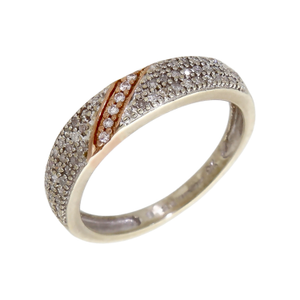 Pre-Owned 9ct White & Rose Gold Diamond Set Band Ring