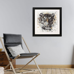 Tiger Jewelled Framed Art 60cm x 60cm