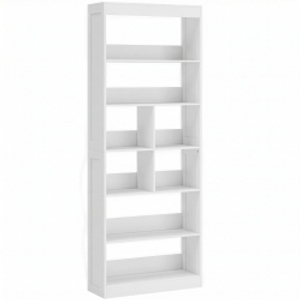 HOMCOM Bookcase, 6-Tier Bookshelf with Open Storage Shelves, Cubes, 180 cm Tall Display Shelf with Anti-Tipping Design, White