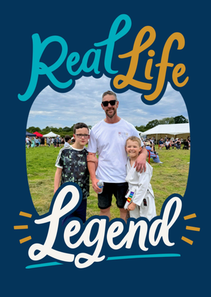 Real Life Legend Typographic Photo Upload Father's Day Card