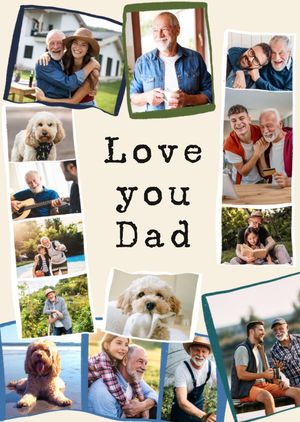 Love You Dad Collage Photo Upload Father's Day Card