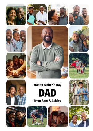 Happy Father's Day Dad Collage Photo Upload Card