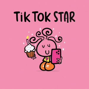 Bubblegum Cartoon Character Tiktok Star Birthday Card