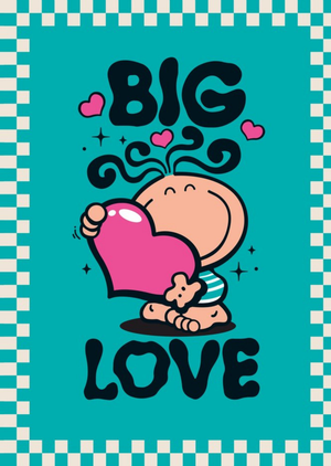 Cartoon Character Big Love Card