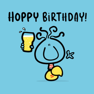 Cartoon Character Hoppy Birthday Card