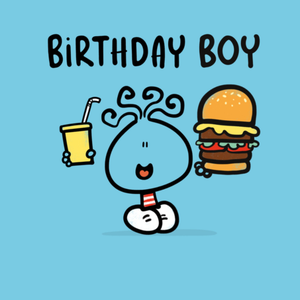 Bubblegum Cartoon Character Birthday Boy Card