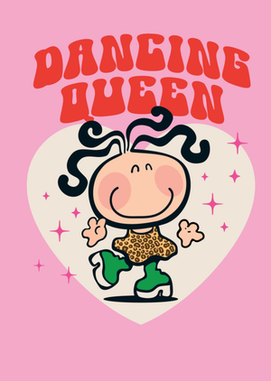 Cartoon Character Dancing Queen Card