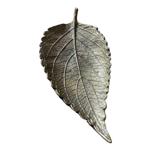 Israel Footed Brass Leaf Dish