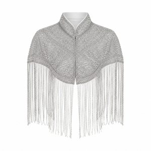 Bonni Hand Beaded Statement Fringe Cape (one size)
