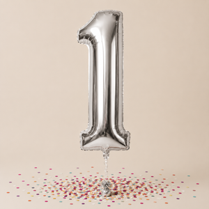 Giant Number 1 Silver Balloon