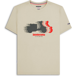 Lambretta Mens Scooter Blur Short Sleeve T-Shirt - M / Tofu
