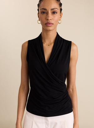 Clare Wrap Top - UK 10 | EU 36 | US 06 / Caviar Black