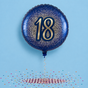 18th Birthday Metallic Glitter Navy Gold Balloon