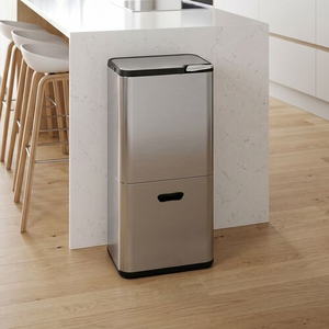 NORDHAUS 60L DOUBLE STACKED PLATINUM Grey Recycling Bin