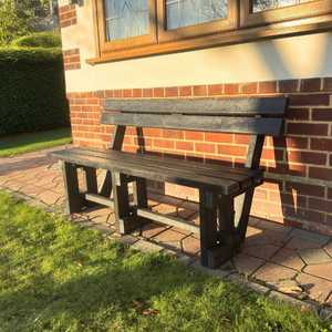 Classic Bench With Back - H750 x W420 x L1500mm - Black