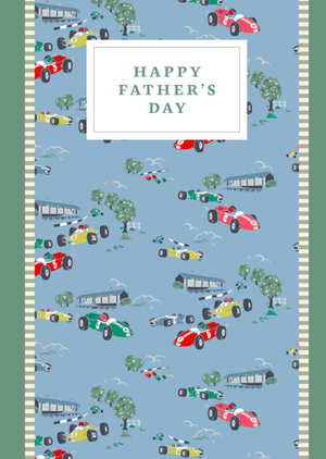 Cath Kidston Racing Car Pattern Father's Day Card