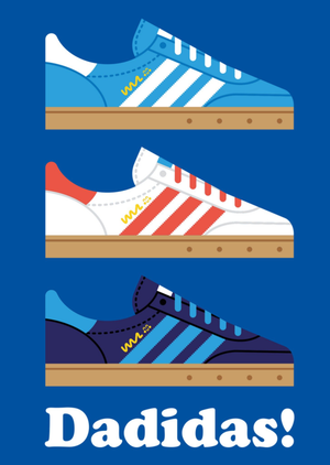 Dadidas Illustrated Trainers Pun Father's Day Card