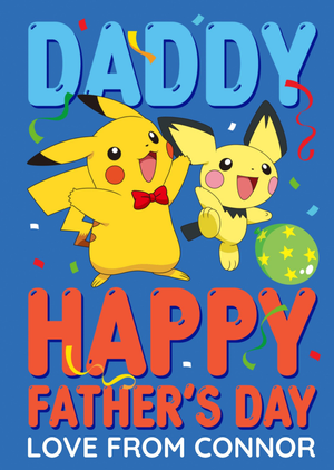 Pokémon Pikachu And Pichu Daddy Father's Day Card