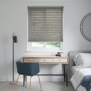 Eclipse Gallant Grey Faux Wooden Blinds 50mm: 1690mm x 1660mm Recess