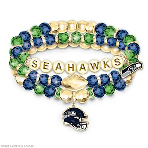 Seattle Seahawks Beaded Bracelet Set