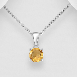 Signature Silver Citrine Stone Pendant