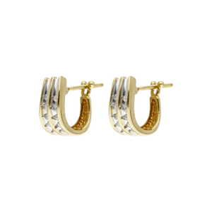 Pre-Owned 9ct Yellow Gold Diamond Set Huggie Earrings