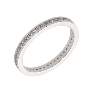 New Sterling Silver Cubic Zirconia Channel Full Eternity Ring
