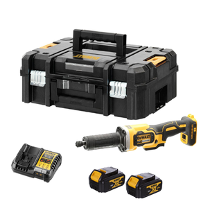 DeWALT DCG426M2 18V XR Brushless Die Grinder Kit - 2x 4Ah Batteries, Charger & TSTAK II Case