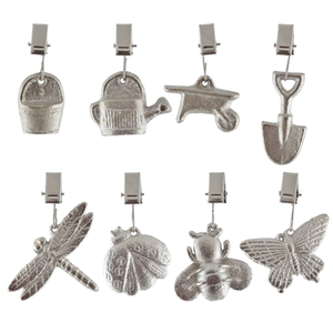 Rustic Cast Iron Table Cloth Weights – Assorted Garden Design Clip Set I Pack of 4