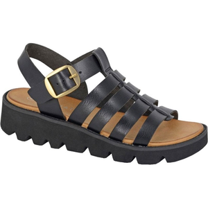Cipriata Womens Azia T-Bar Wedge Sandals - 6 UK / Black