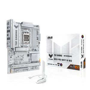 ASUS TUF Gaming B850-PRO WiFi 7 Motherboard – AMD AM5, PCIe 5.0, DDR5, Military-Grade Components, 2.5Gb LAN - White - 90MB1NW0-M0EAY0