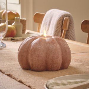 Large TruGlow® Orange Distressed Pumpkin LED Candle with Remote Control