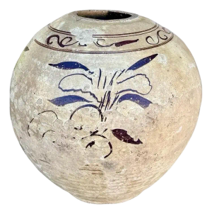Antique Chinese Cizhou Pottery Wine Jar Vase Hand-Painted Asian Vessel